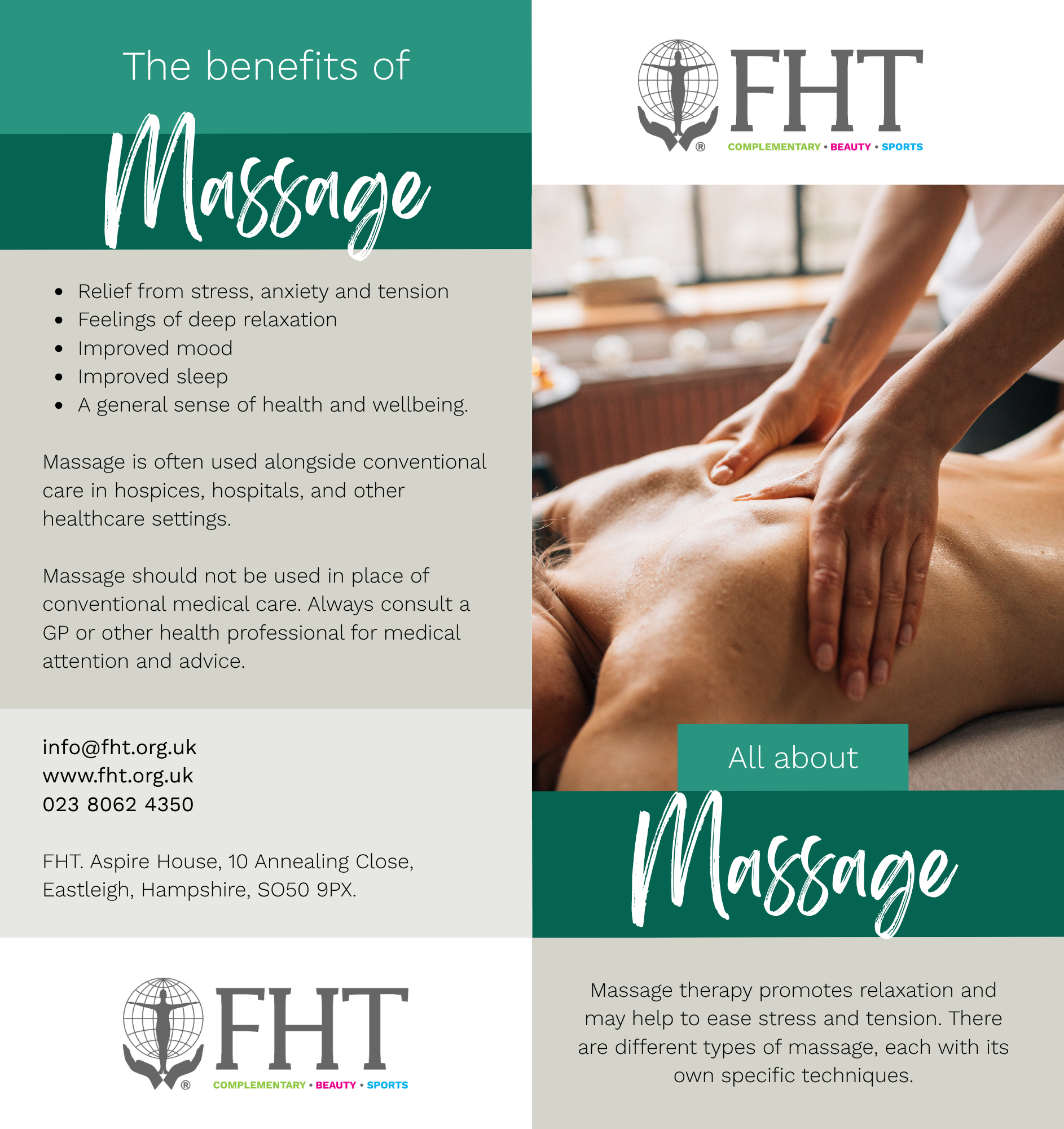 Massage leaflets – FHT Members' Shop