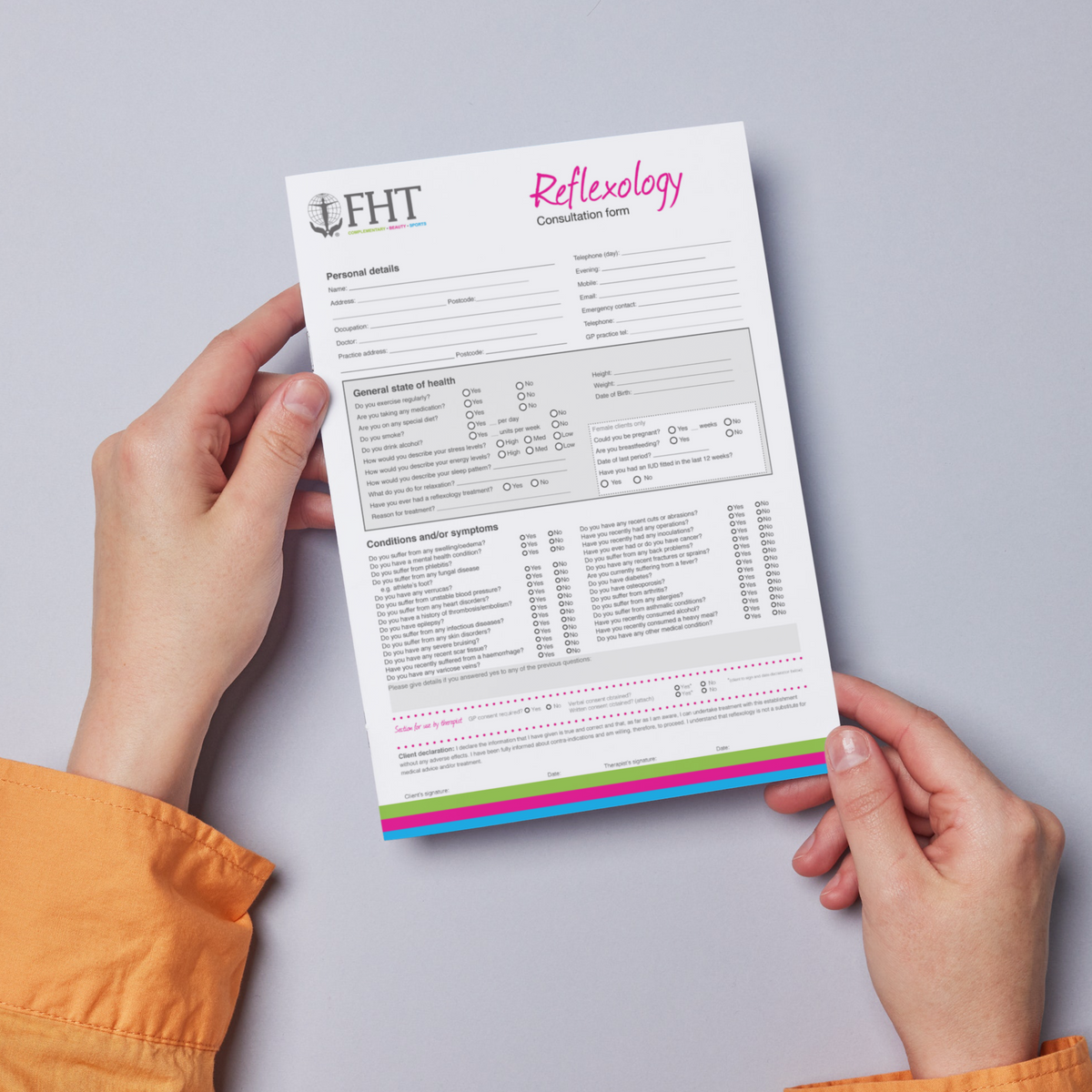 Fht Ghth Reflexology consultation forms – FHT Members' Shop