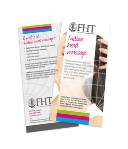 Image of Indian head massage leaflets.