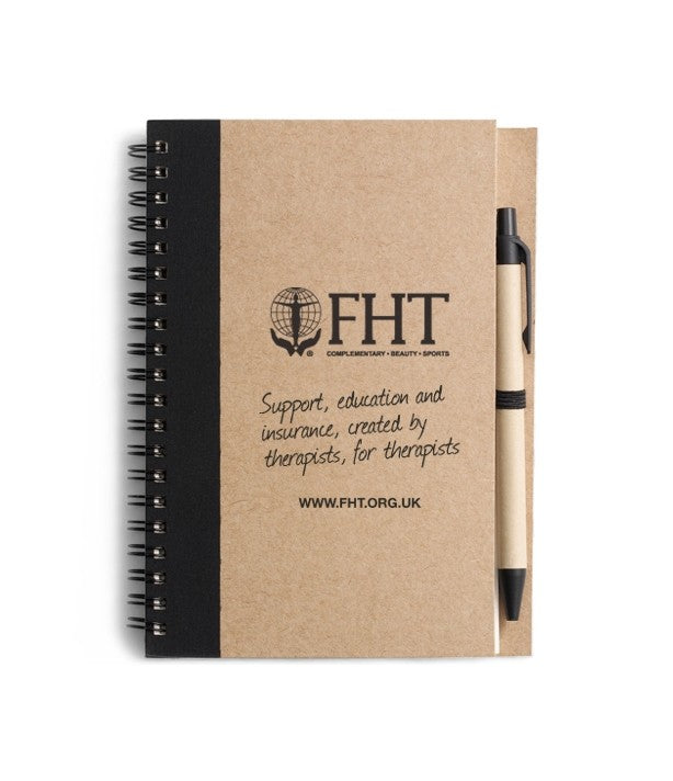 Image of FHT notebook and pen