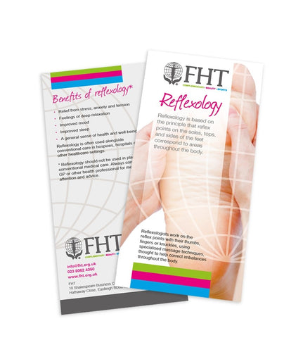 Image of FHT reflexology leaflets.