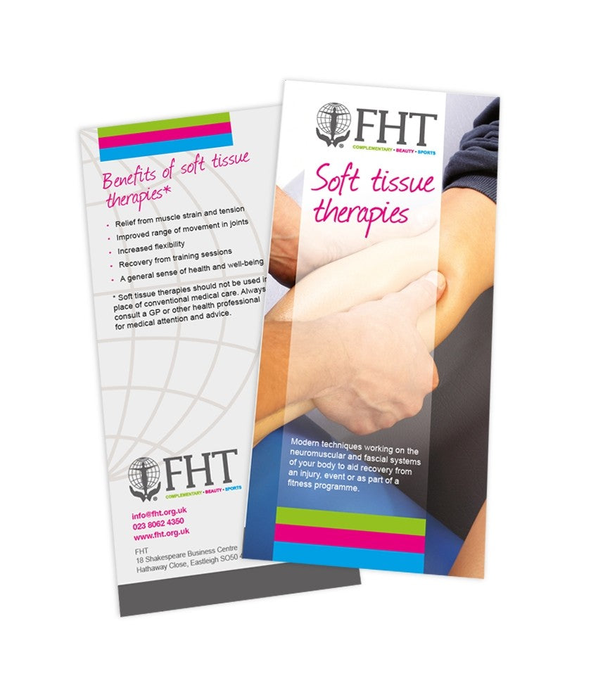 Image of FHT soft tissue therapies leaflets.